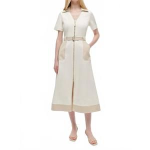 NEW JONATHAN SIMKHAI hanover short sleeve midi dress in ivory multi